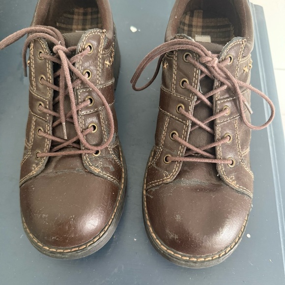 Vintage Self Esteem Women’s 10 Chunky Platform Shoes Brown Lace Up Loafer Y2K - Picture 7 of 9